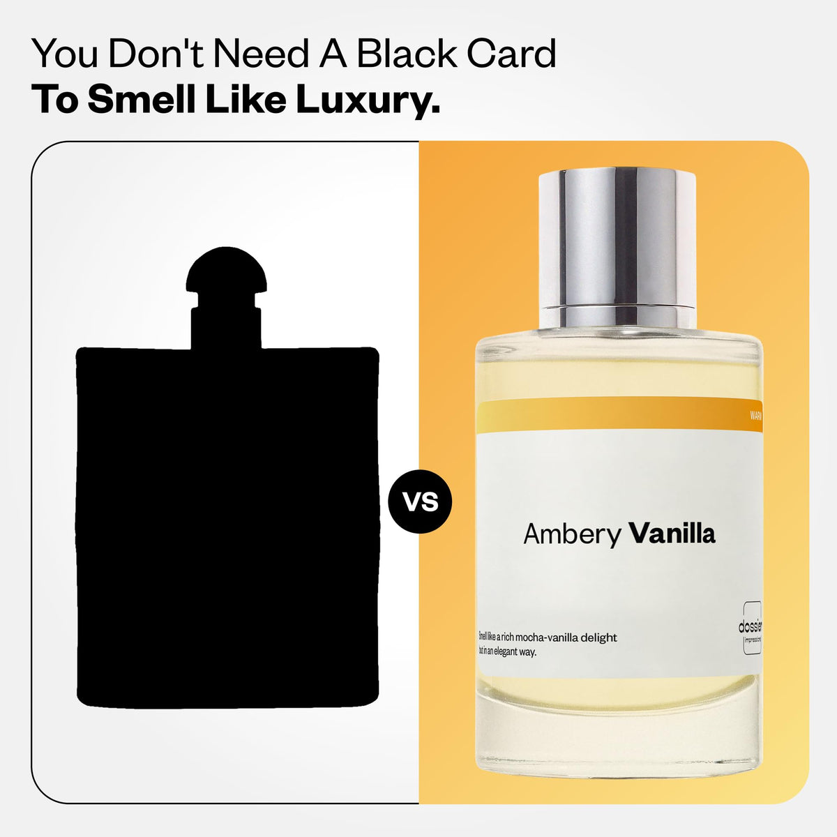 Dossier Ambery Vanilla bottle with cap on