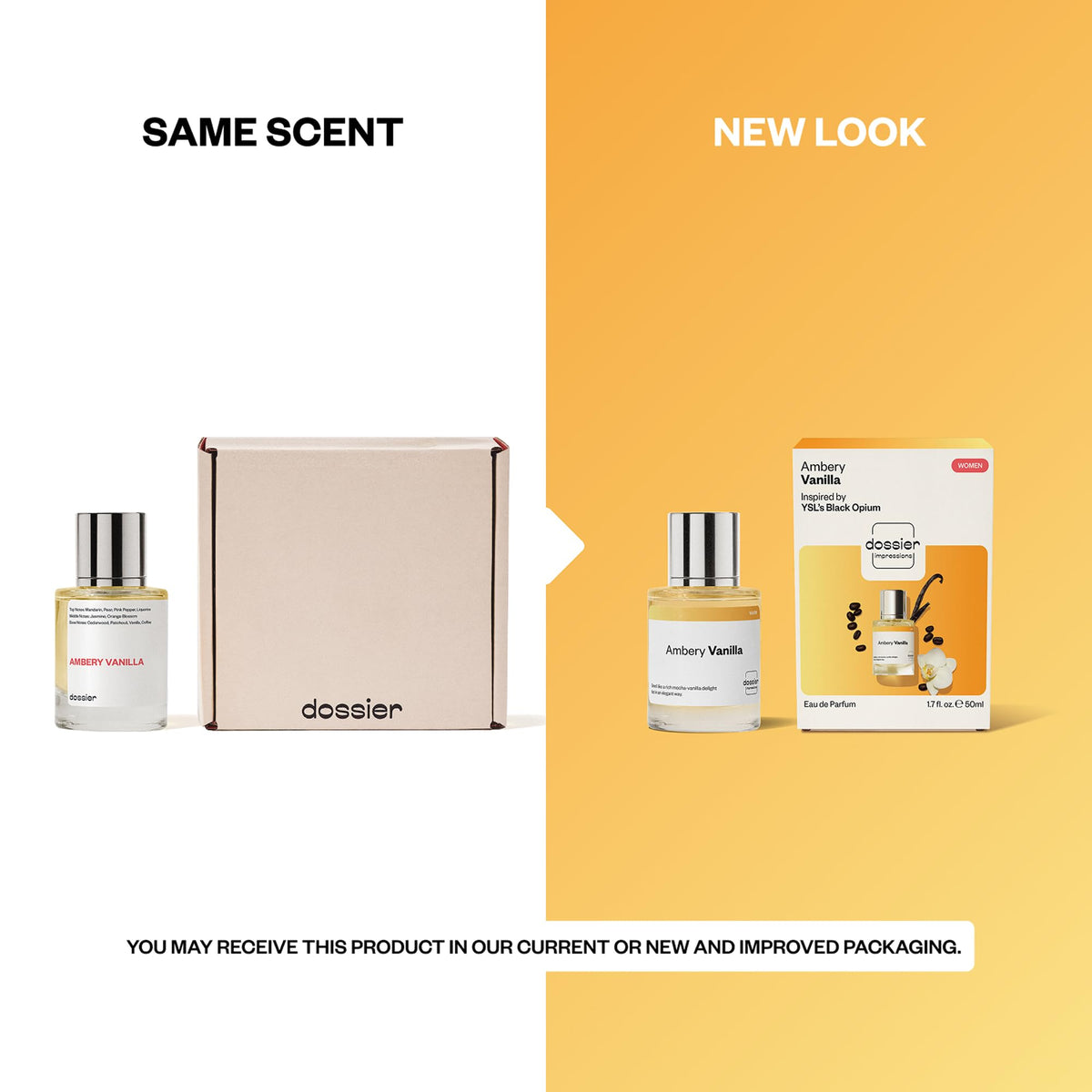 Dossier Ambery Vanilla Eau de Parfum with fresh flowers