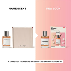 Dossier Floral Marshmallow Eau de Parfum bottle with ingredients