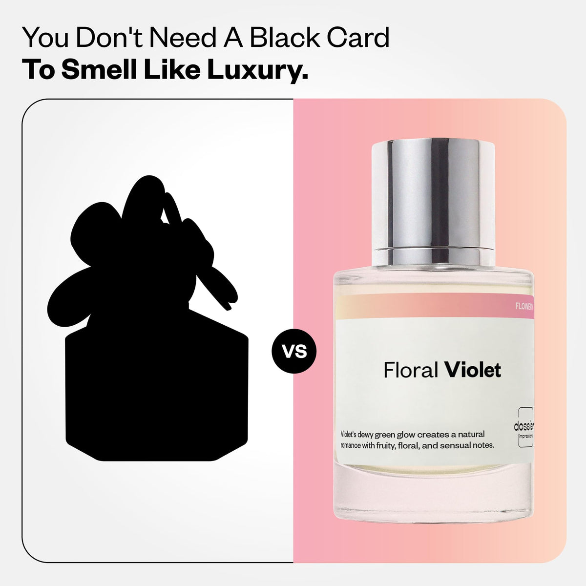 Dossier Floral Violet Eau de Parfum bottle with floral background
