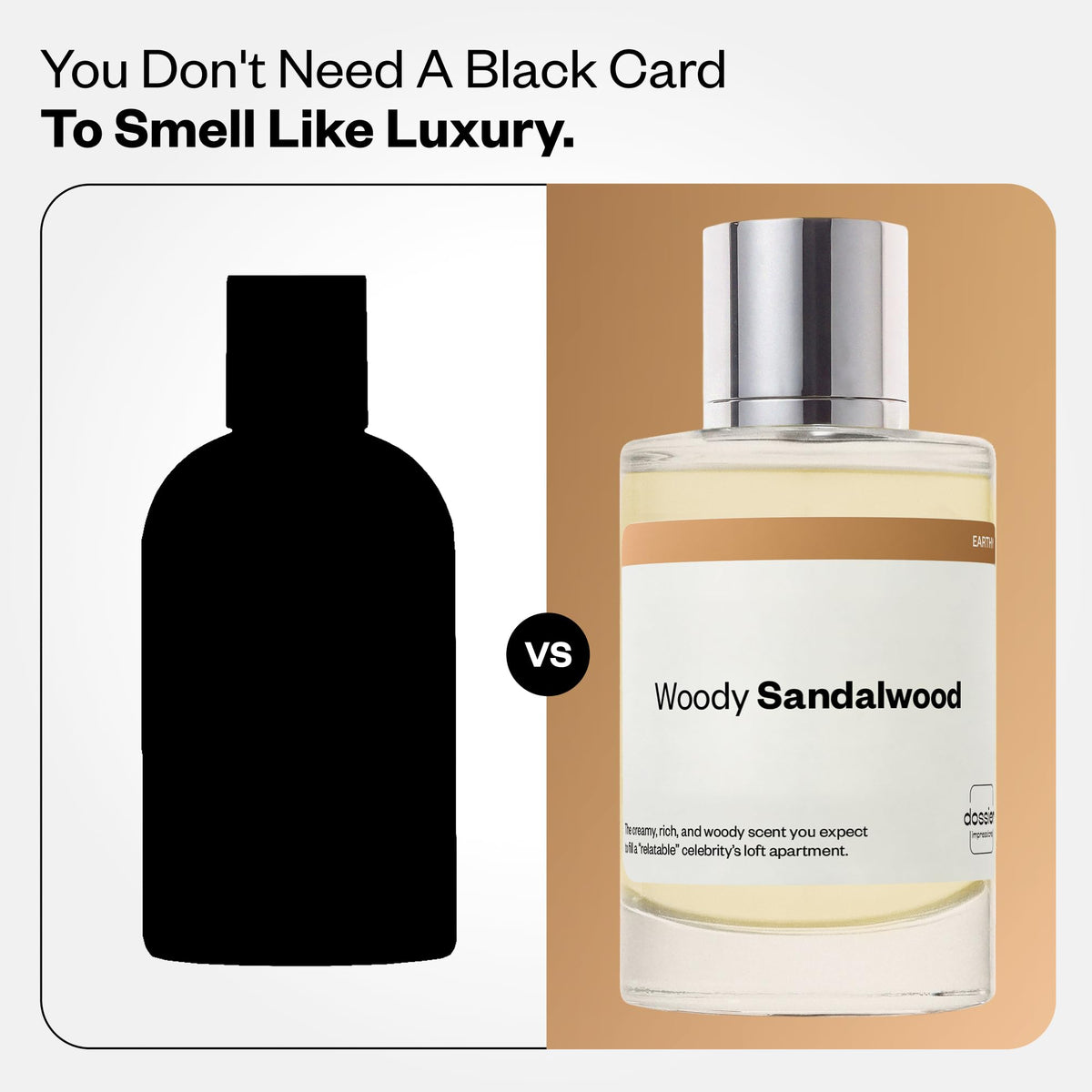Dossier Woody Sandalwood Eau de Parfum bottle with packaging