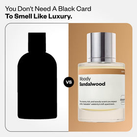 Dossier Woody Sandalwood Eau de Parfum bottle with premium gift box