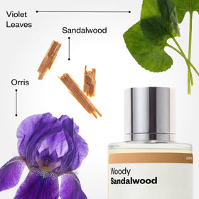 Dossier Woody Sandalwood Eau de Parfum close-up of bottle design