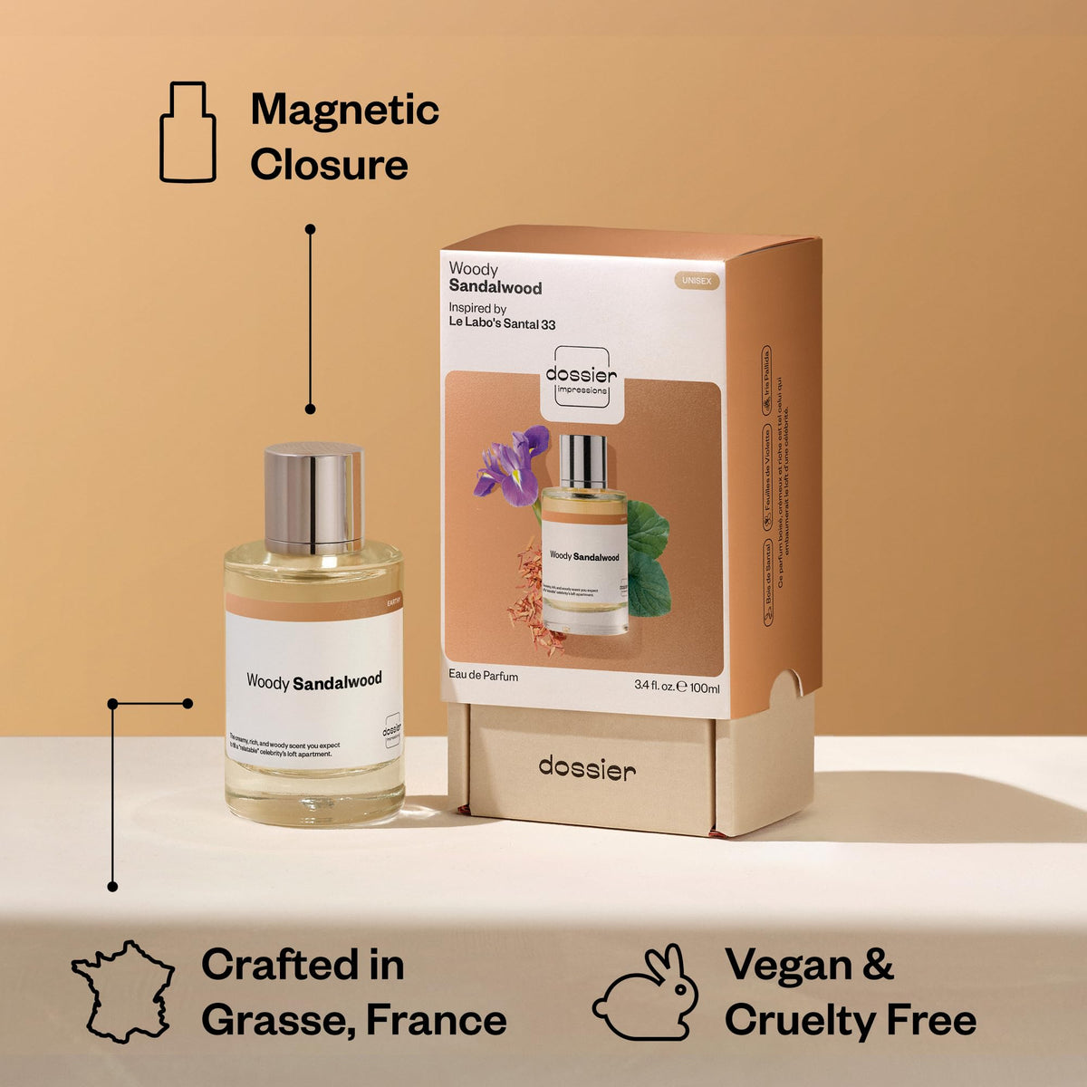 Dossier Woody Sandalwood Eau de Parfum gift-ready box