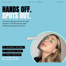 Dots for Spots Pimple Patch application on chin