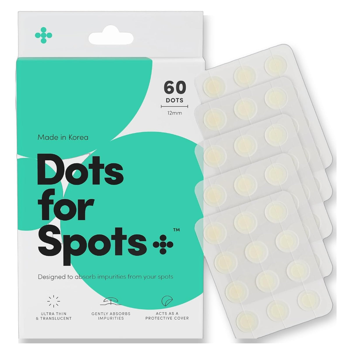 Dots for Spots Pimple Patches 60 count packaging front view