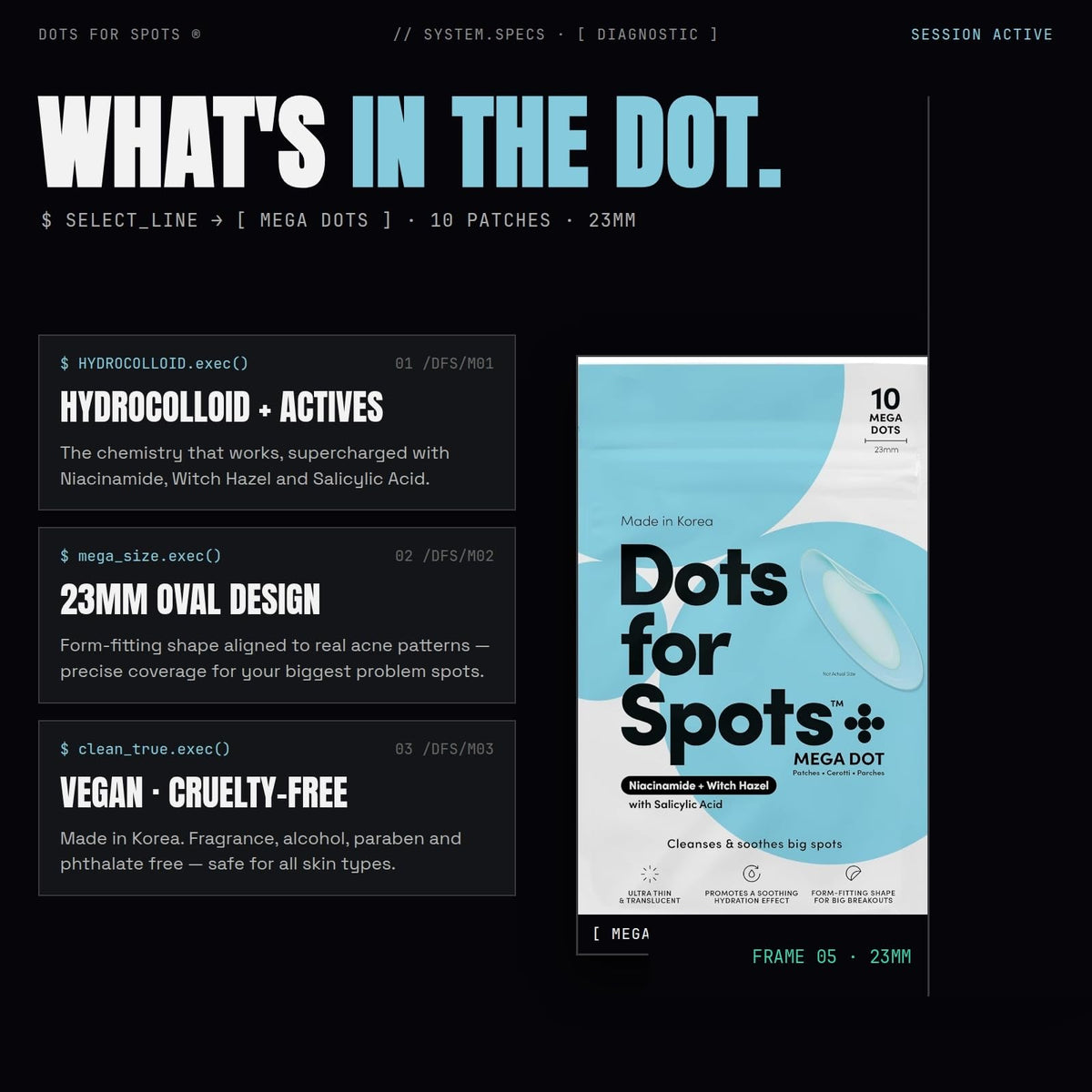 Dots for Spots Pimple Patches in a skincare routine setting
