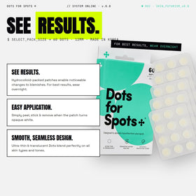 Dots for Spots Pimple Patches with application instructions