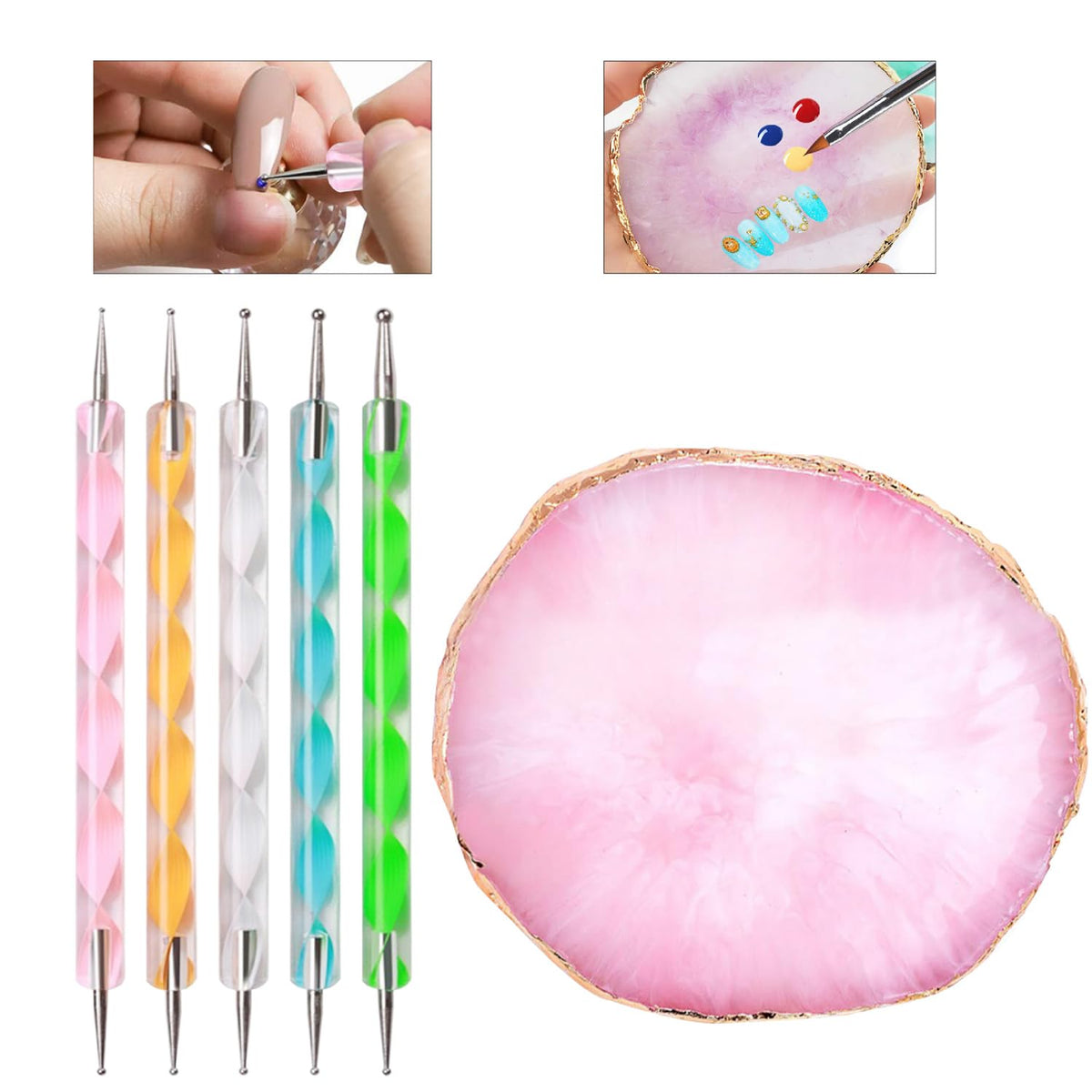 Double-ended dispensing tools from HomTop nail art kit
