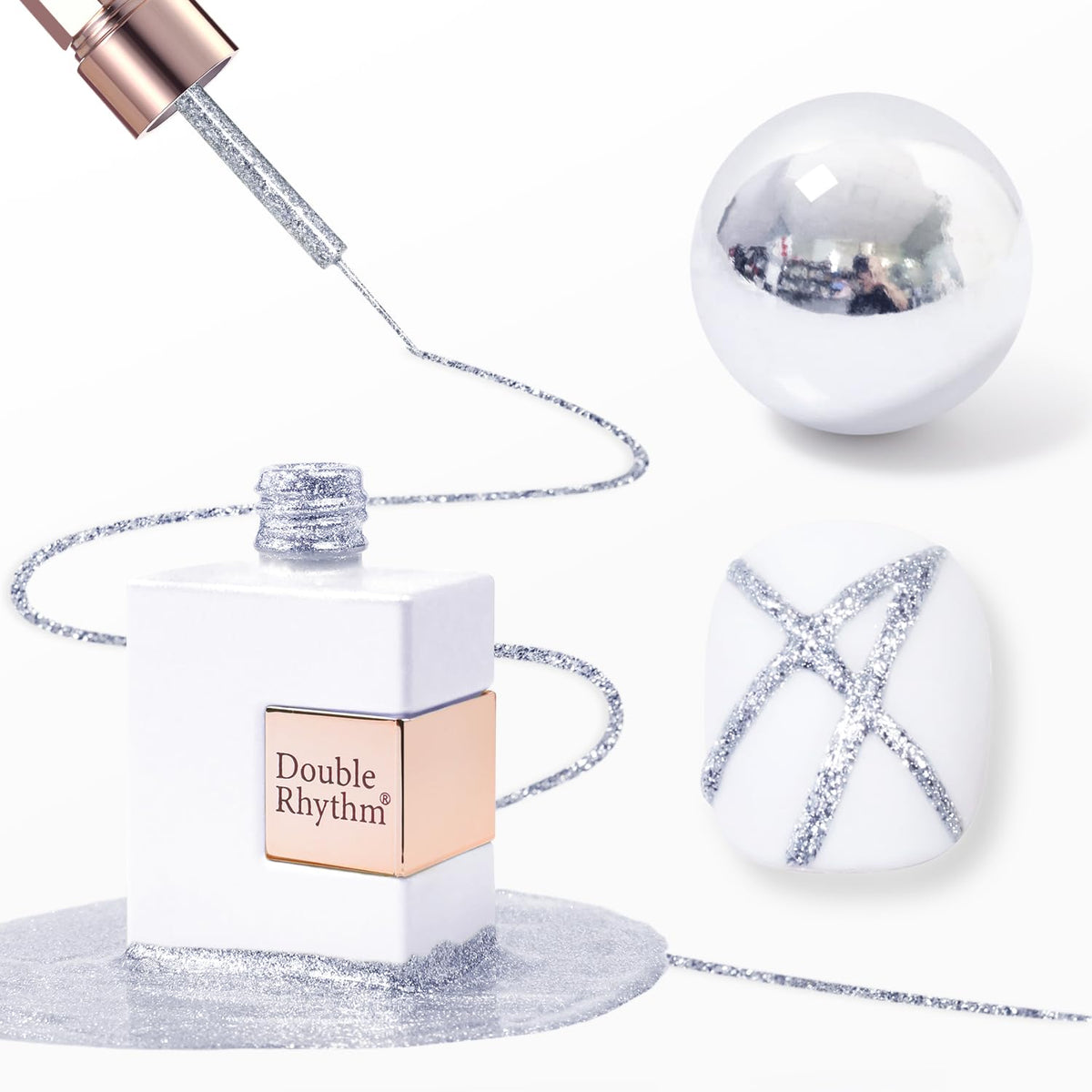 Double Rhythm 15ml Metallic Gel Liner in bronze chrome front view