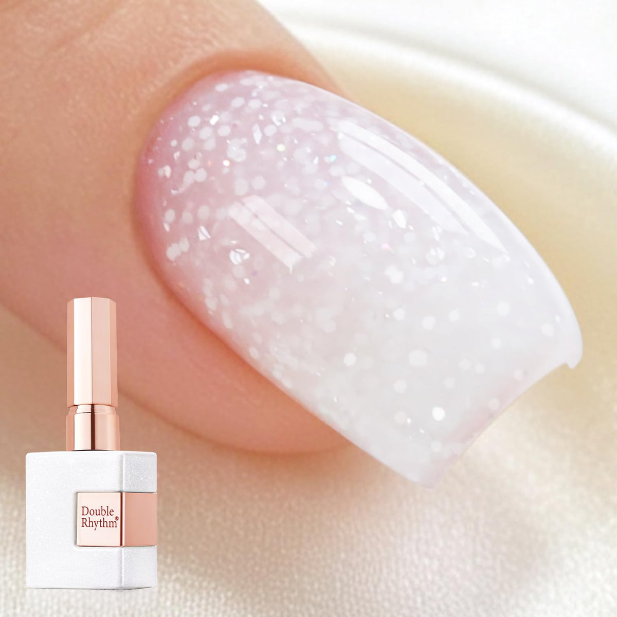 Double Rhythm 15ML Milky White Gel Nail Polish front view