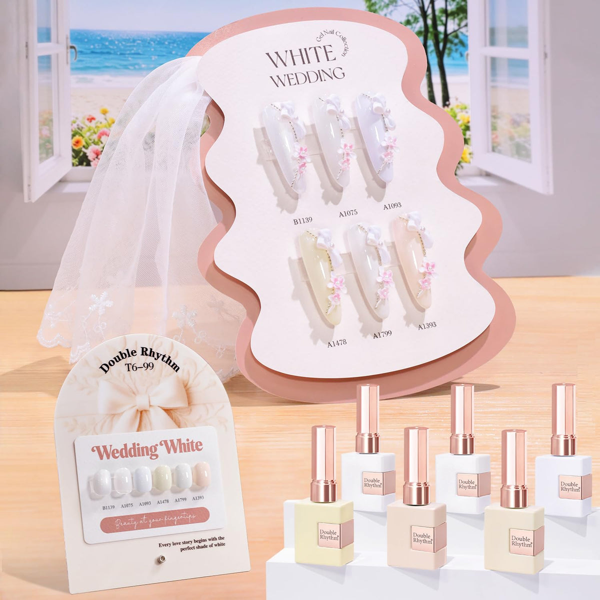 Double Rhythm 6 Pcs Gel Polish Set front view with bottles