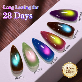 Double Rhythm Cat Eye Gel Nail Polish bottles arranged