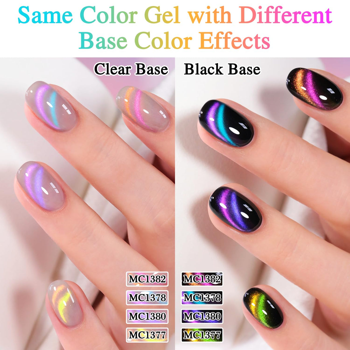 Double Rhythm Cat Eye Gel Nail Polish bottles arranged artistically