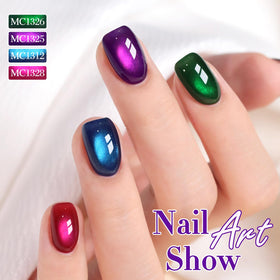 Double Rhythm Cat Eye Gel Nail Polish in dark burgundy bottle