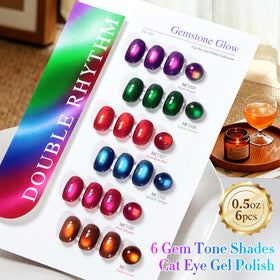 Double Rhythm Cat Eye Gel Nail Polish in dark navy blue bottle