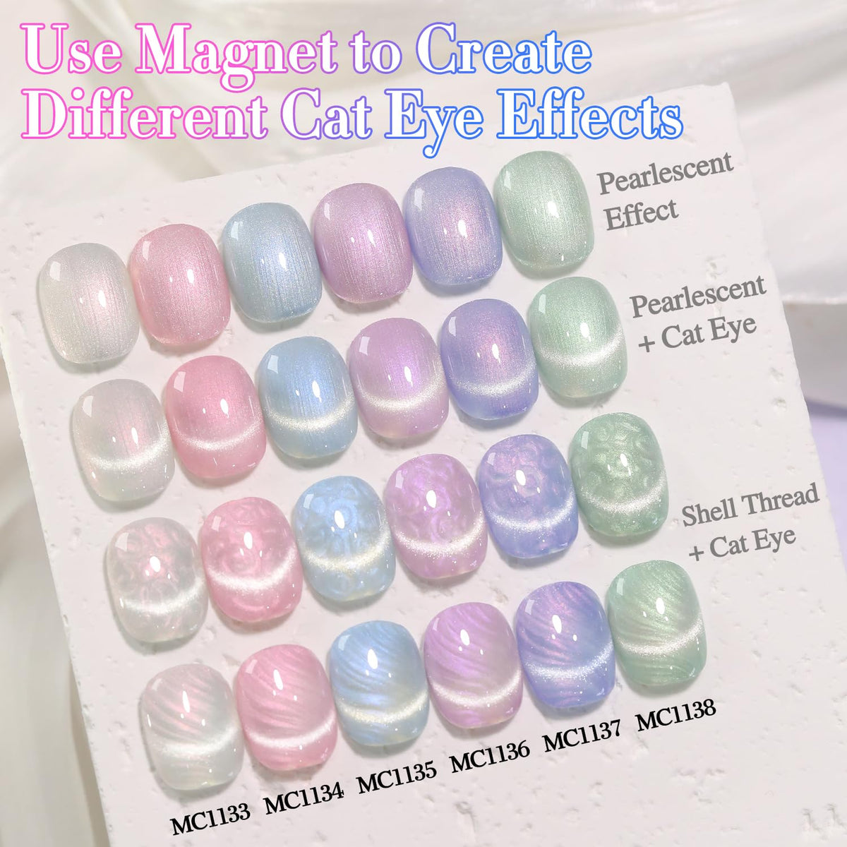 Double Rhythm Cat Eye Gel Nail Polish set displayed with nail art tools