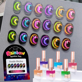Double Rhythm Cat Eye Gel Nail Polish Set of 6 bottles front view