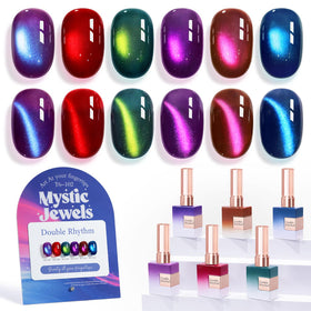 Double Rhythm Cat Eye Gel Nail Polish Set of 6 bottles in assorted colours