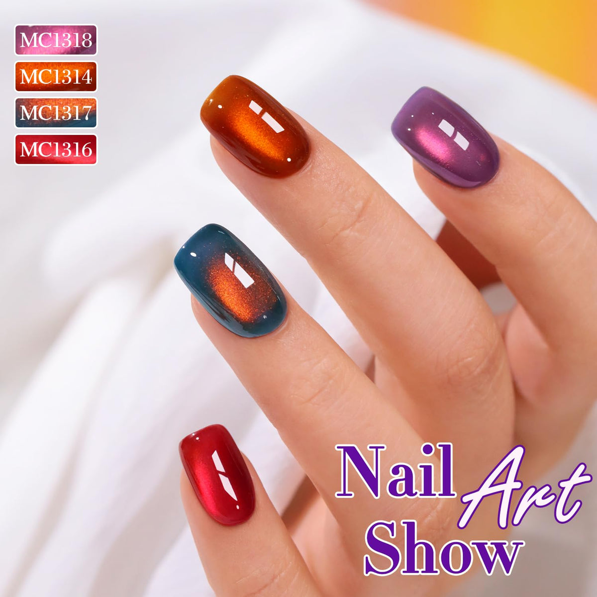 Double Rhythm Cat Eye Gel Nail Polish with UV lamp