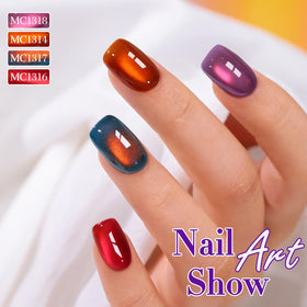 Double Rhythm Cat Eye Gel Nail Polish with UV lamp