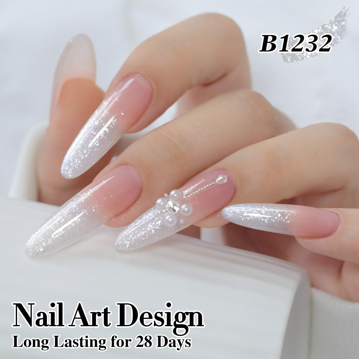 Double Rhythm Gel Nail Polish 15ML milky snow glitter bottle top view