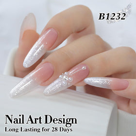 Double Rhythm Gel Nail Polish 15ML milky snow glitter bottle top view