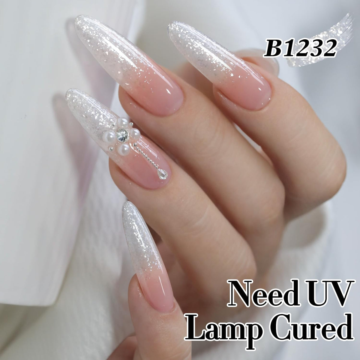 Double Rhythm Gel Nail Polish 15ML milky snow glitter with nail art tools