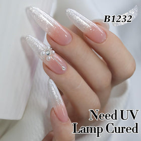 Double Rhythm Gel Nail Polish 15ML milky snow glitter with nail art tools