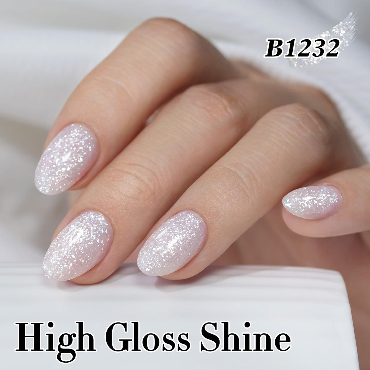 Double Rhythm Gel Nail Polish 15ML milky snow glitter with packaging