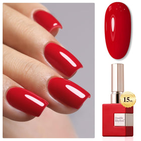 Double Rhythm Gel Nail Polish 15ML Red-A1399 front view