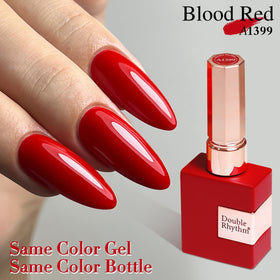 Double Rhythm Gel Nail Polish 15ML Red-A1399 on nails