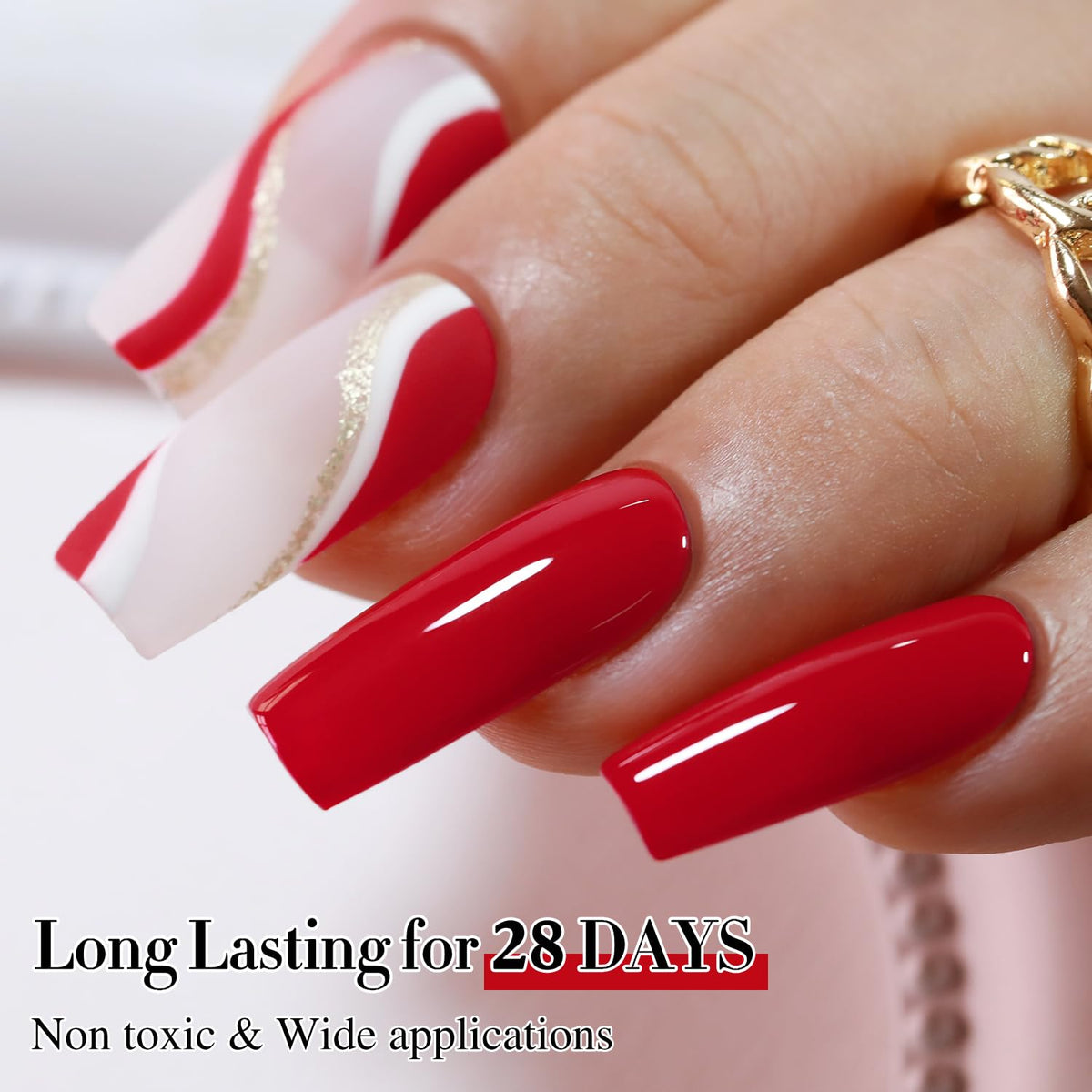 Double Rhythm Gel Nail Polish 15ML Red-A1399 packaging