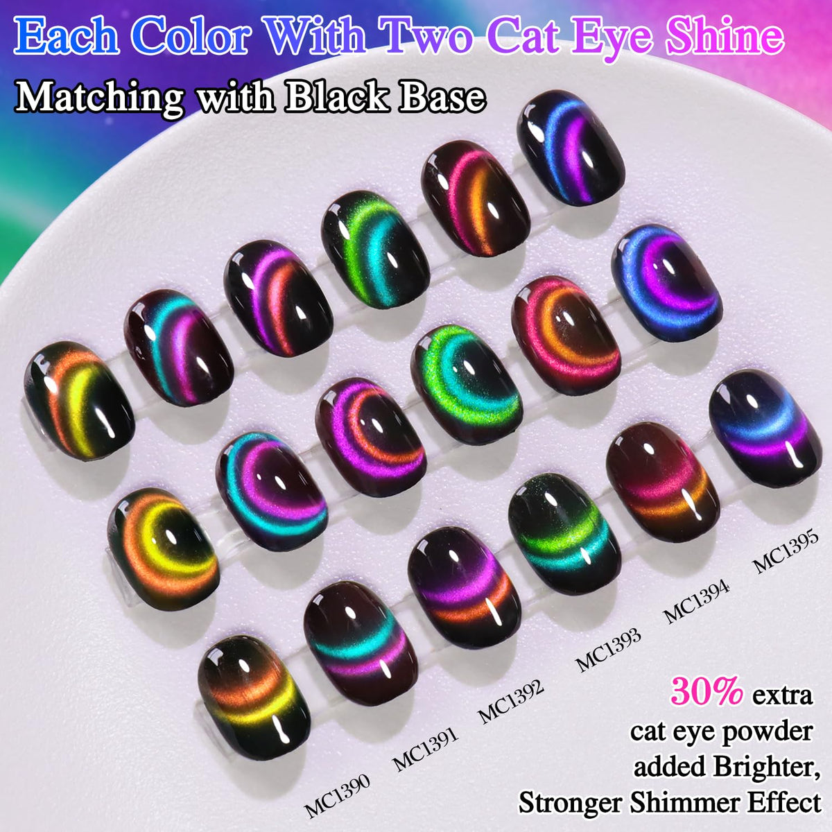 Double Rhythm Gel Nail Polish bottles arranged in a row