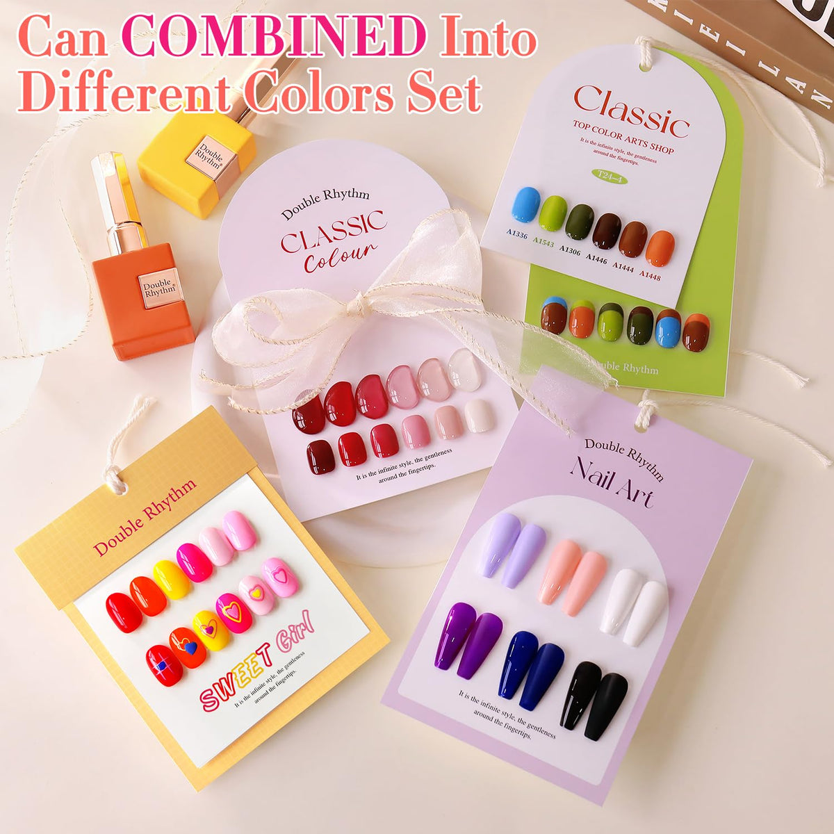 Double Rhythm Gel Nail Polish bottles showing different shades