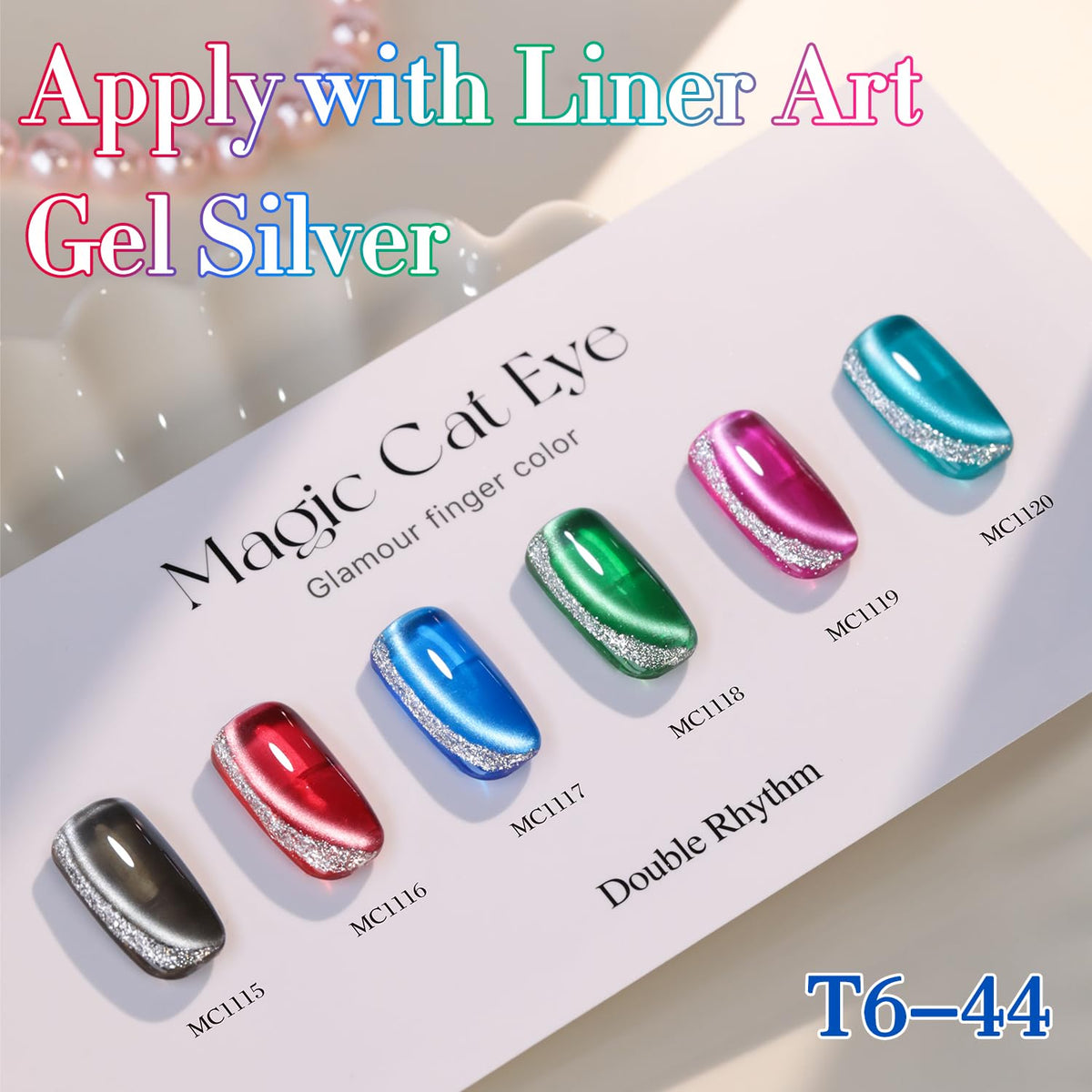 Double Rhythm Gel Nail Polish bottles with UV lamp in background