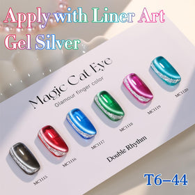 Double Rhythm Gel Nail Polish bottles with UV lamp in background