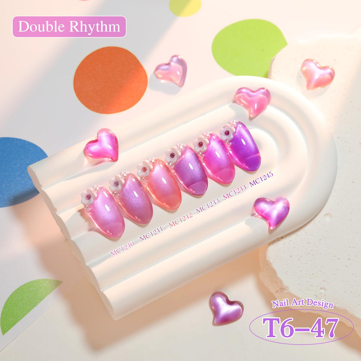 Double Rhythm Gel Nail Polish in lavender shade on nails