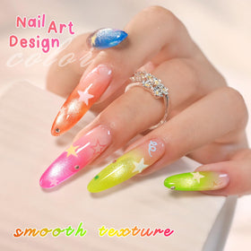 Double Rhythm Gel Nail Polish in neon green with glitter