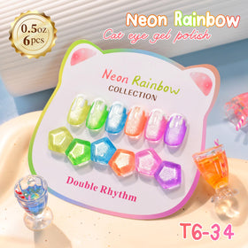 Double Rhythm Gel Nail Polish in neon red with shimmer