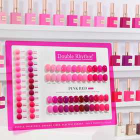 Double Rhythm Gel Nail Polish Set 28Pcs Bright Pitaya Pink Purple Red front view