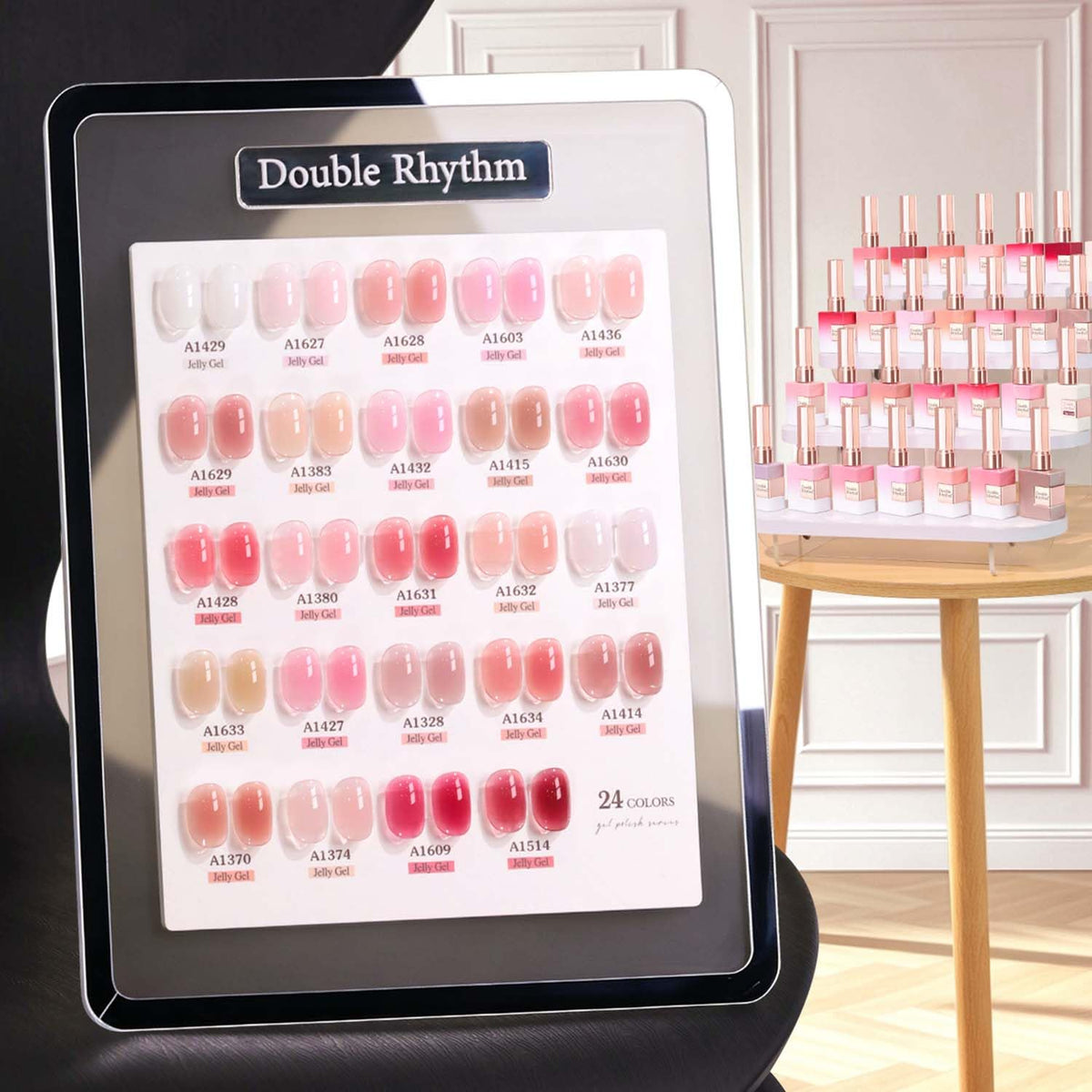 Double Rhythm Gel Nail Polish Set 28Pcs front view with assorted colours
