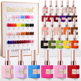 Double Rhythm Gel Nail Polish Set 28Pcs Red Pink Collection front view
