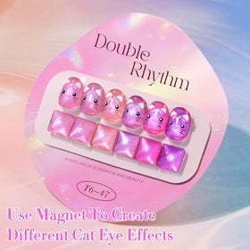 Double Rhythm Gel Nail Polish Set displayed on a vanity