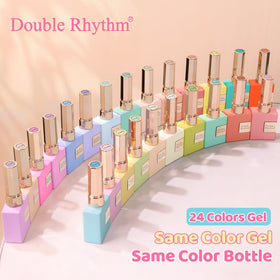 Double Rhythm Gel Nail Polish Set displayed with nail art designs