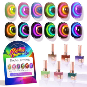 Double Rhythm Gel Nail Polish Set of 6 bottles front view