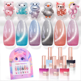 Double Rhythm Gel Nail Polish Set of 6 bottles front view