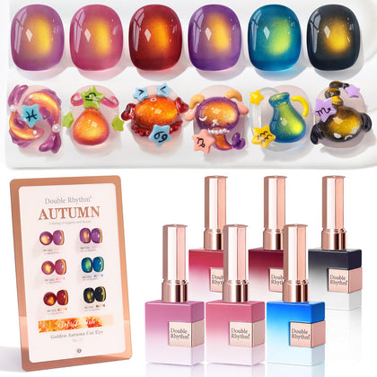 Double Rhythm Gel Nail Polish Set of 6 bottles front view