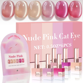 Double Rhythm Gel Nail Polish Set of 6 bottles with shimmer finish