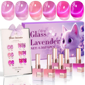Double Rhythm Gel Nail Polish Set of 6 bottles with shimmer finish
